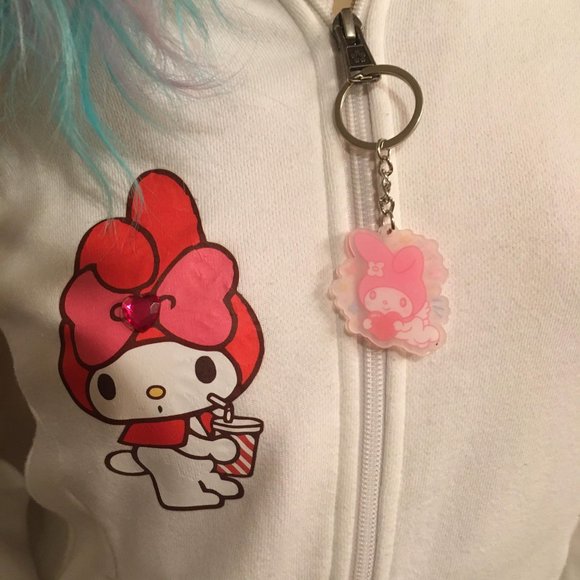 ADORABLE new vintage y2k hoodie and crop top with my melody and crystal hearts! - Picture 6 of 15